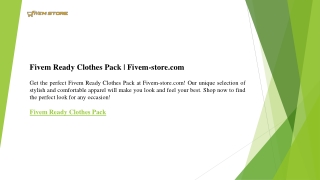 Fivem Ready Clothes Pack  Fivem-store.com