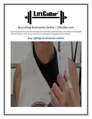 Buy Lifting Accessories Online  Liftcollar