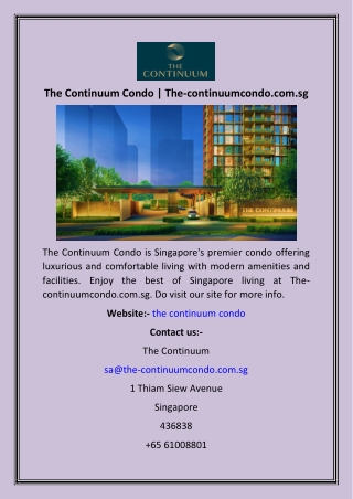 The Continuum Condo  The-continuumcondo.com.sg