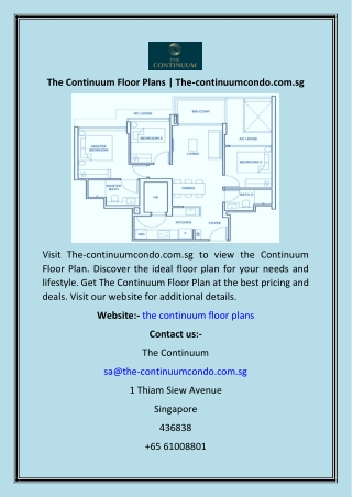 The Continuum Floor Plans  The-continuumcondo.com.sg