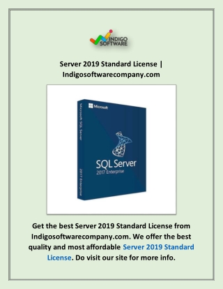 Server 2019 License | Indigosoftwarecompany.com