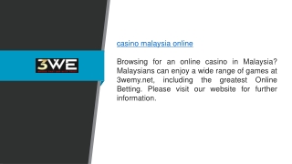 Casino Malaysia Online 3wemy.net