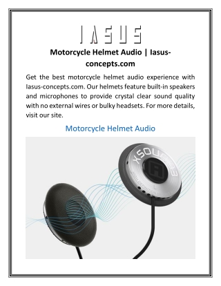 Motorcycle Helmet Audio Iasus-concepts.com