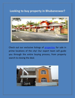 Looking to buy property in Bhubaneswar?