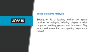 Online Slot Game Malaysia 3wemy.net