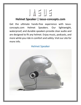 Helmet Speaker  Iasus-concepts.com