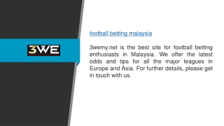 Football Betting Malaysia 3wemy.net