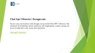 Chat Gpt 3 Detector  Zerogpt.com