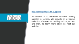 B2B Clothing Wholesale Suppliers  Yabelo.com