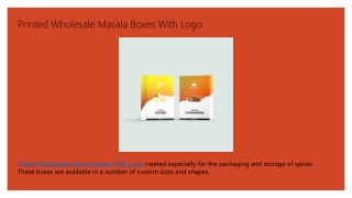 Printed Wholesale Masala Boxes With Logo