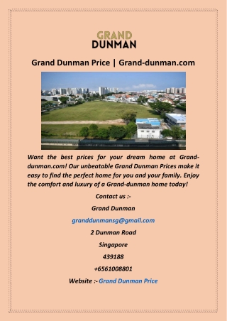 Grand Dunman Price  Grand dunman com