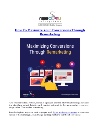How To Maximize Your Conversions Through Remarketing