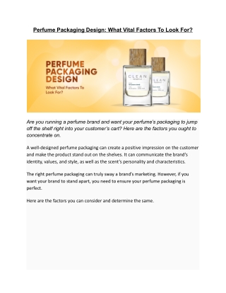 Perfume Packaging Design_ What Vital Factors To Look For