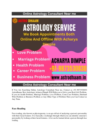 Online Astrology Consultant Near me  91-9873530830