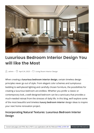 Creating a Beautiful Luxury Bedroom Interior Design