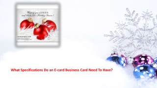 What Specifications Do an E-card Business Card Need To Have?