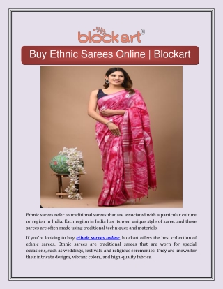 Buy Ethnic Sarees | Blockart