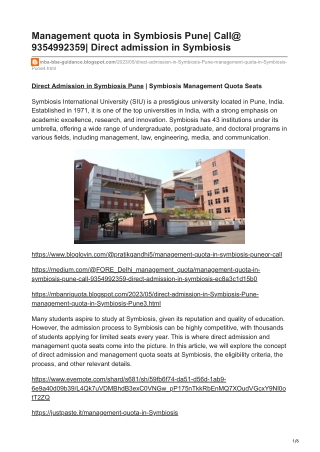 Symbiosis Pune management quota Call@ 9354992359 Direct admission in Symbiosis -mba-bba-guidance.blogspot.com