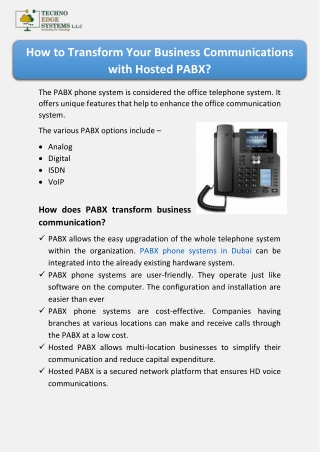 How to Transform Your Business Communications with Hosted PABX?