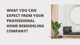 What You Can Expect From Your Professional Home Remodeling Company?