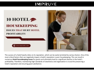 10 Hotel Housekeeping Issues That Hurt Hotel Profitability