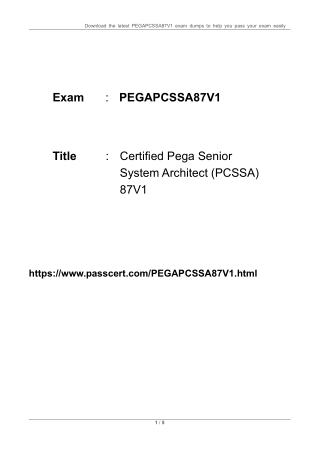 Pegasystems PEGAPCSSA87V1 Dumps Updated 2023