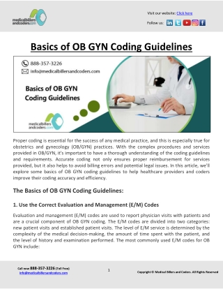 Basics of OB GYN Coding Guidelines