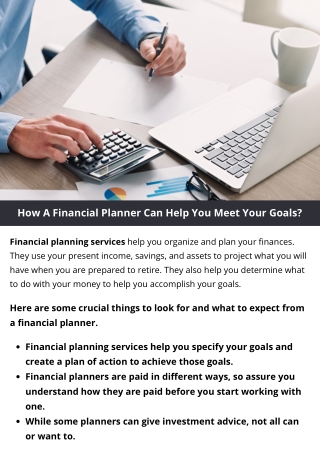 How A Financial Planner Can Help You Meet Your Goals?