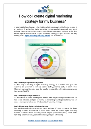 How do I create digital marketing strategy for my