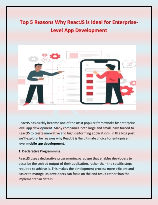 Top 5 Reasons Why ReactJS is Ideal for Enterprise-Level App Development