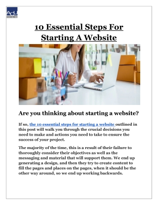 10 Essential Steps for Starting a Website: A Comprehensive Guide