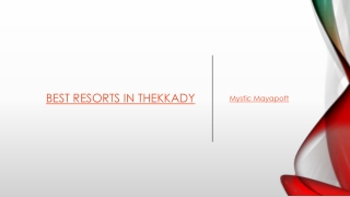 Best Resorts In Thekkady mystic mayapott