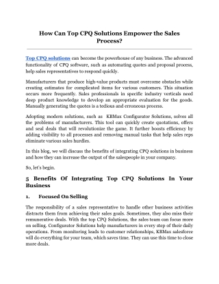 How Can Top CPQ Solutions Empower the Sales Process_