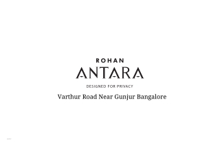 Rohan Antara Bangalore Floor Plan Brochure
