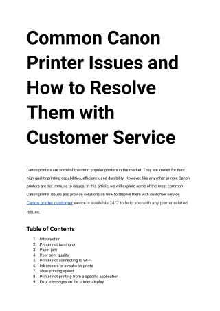 Common Canon Printer Issues and How to Resolve Them with Customer Service (1)