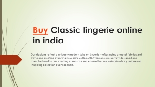 Buy Classic lingerie online in india