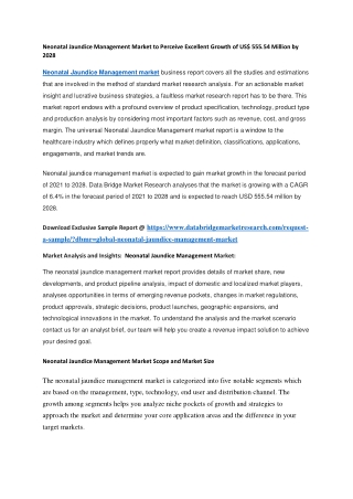 Neonatal Jaundice Management Market to Perceive Excellent Growth of US 555.54 Million by 2028