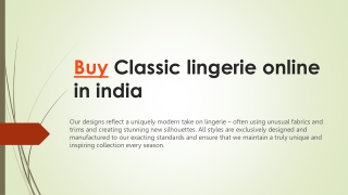 Buy Classic lingerie online in india