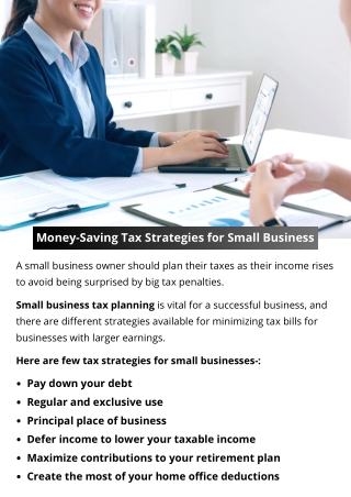 Money-Saving Tax Strategies for Small Business