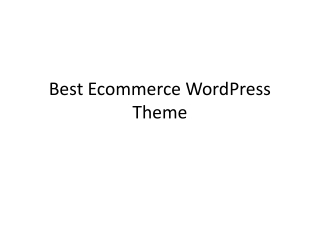 Best Ecommerce WordPress Theme