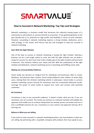 How to Succeed in Network Marketing Top Tips and Strategies