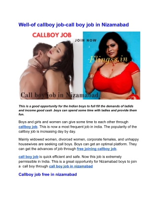 Well-of callboy job-call boy job in Nizamabad