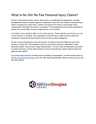 What Is No Win No Fee Personal Injury Claims?