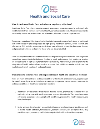Health and Social Care workers