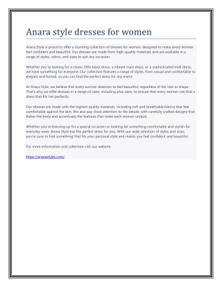 Anara style dresses for women