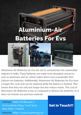 Aluminium-Air Batteries For Evs