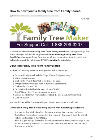 How to download a family tree from FamilySearch