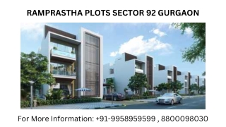 Ramprastha Plots In Sector 92 Gurgaon Pricing Details, Ramprastha Plots In Secto