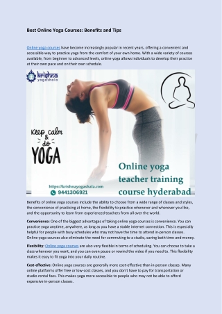 Best Online Yoga Courses