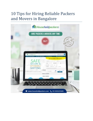 10 Tips for Hiring Reliable Packers and Movers in Bangalore